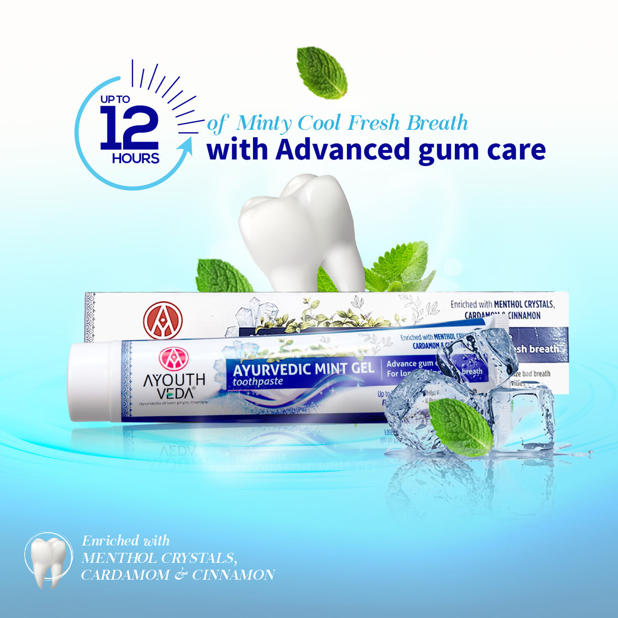Ayouthveda Mint Gel Toothpaste Net qty.- 100 g each set of 2