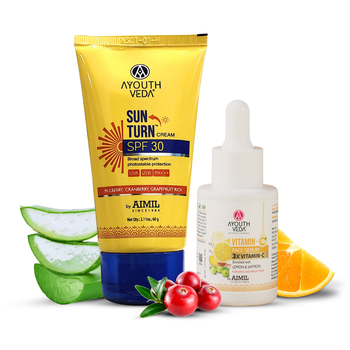 Vitamin C Sun Defense Duo | Vitamin-C Face Serum (30 ml) | Sun Turn Cream SPF 30 (60 g)
