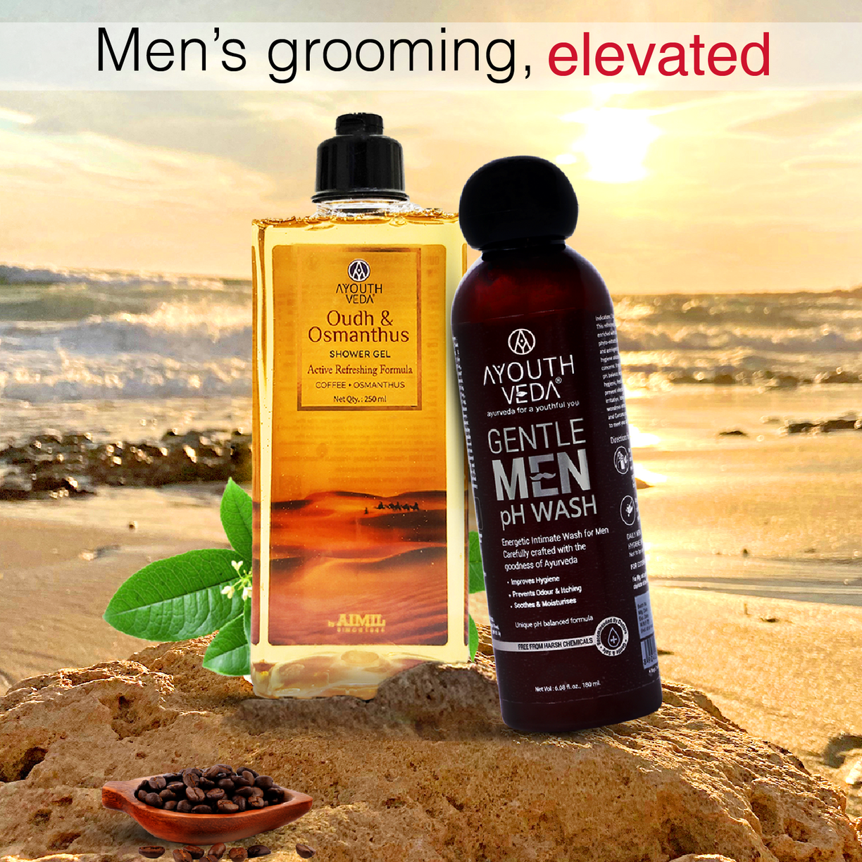 Oudh Gentlemen's Hygiene Duo | Gentle Men pH Wash (180 ml) | Oudh Shower Gel (200 ml)
