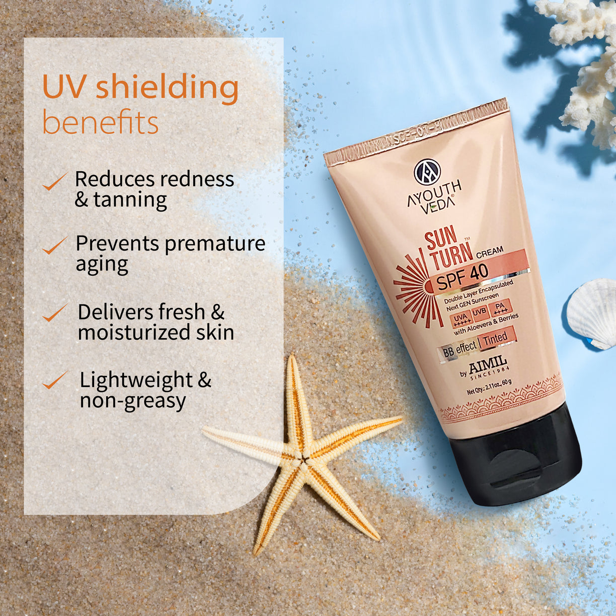 BB Shield & Shine Combo | Sparkling Gold Face Wash (100 ml) + Sun Turn Cream SPF 40 (60 g)