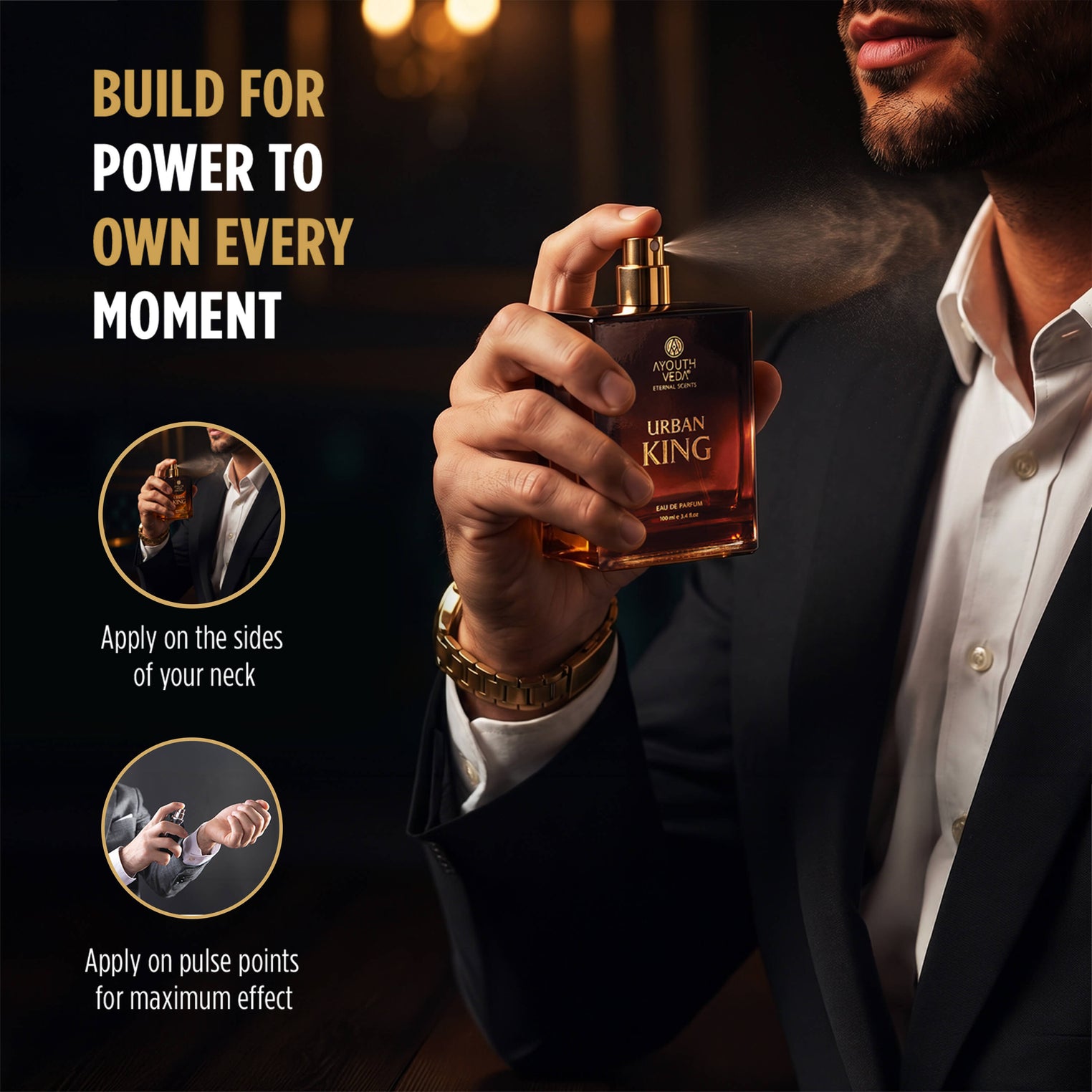 Urban King Eau De Parfum for Men | Long-Lasting Luxury Perfume | Geranium, Patchouli, Spicy Warm Accord & Leather Notes | Bold & Confident All-Day & Night Fragrance | 100ml