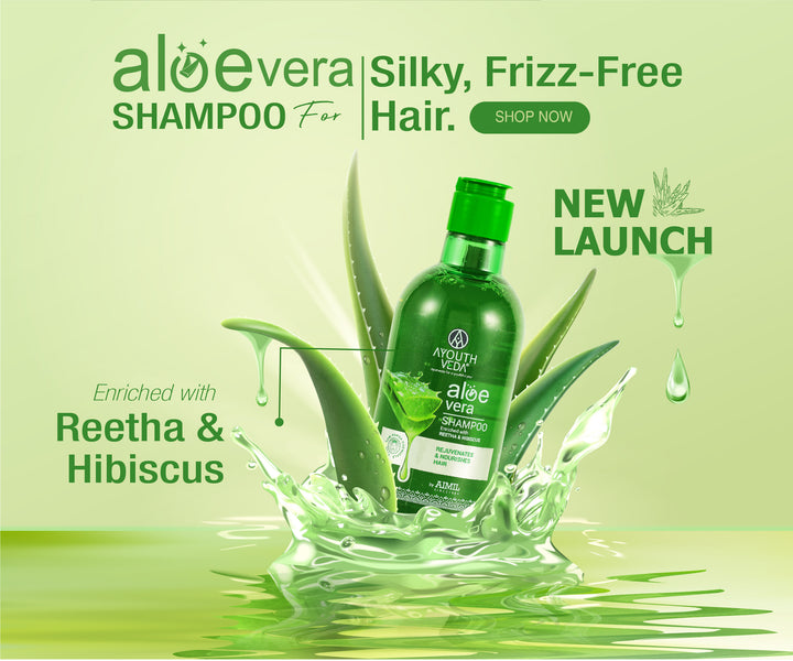 Ayouthveda Aloe Vera Shampoo for Hair Fall Control, Dandruff & Itchy Scalp | Sulphate & Paraben Free | Gentle Daily Cleanser for Soft, Smooth Hair – 250ml