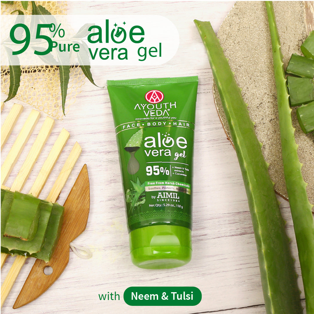 Ayouthveda Aloe Vera Gel for Face, Hair & Body (Net Qty- 150g)