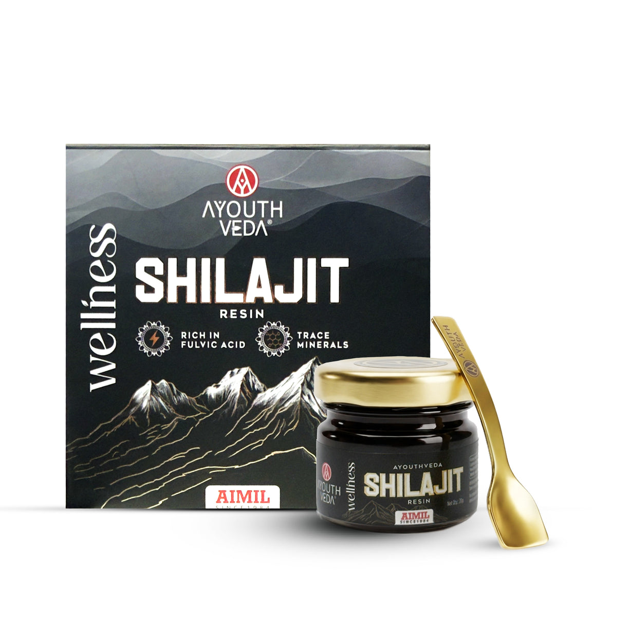 Ayouthveda Himalayan Shilajit Resin (20g) by AIMIL - 100% Pure Ayurvedic Wellness | Rich in Fulvic Acid & Trace Minerals for Strength and Stamina