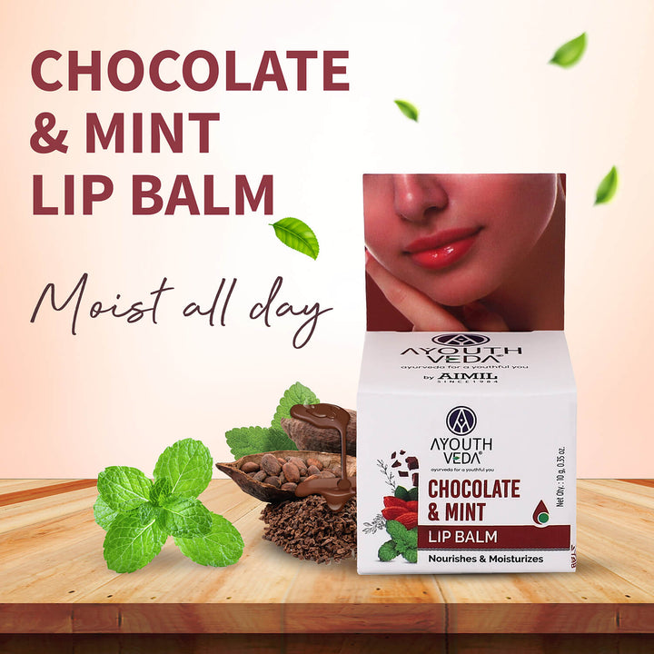 Chocolate & Mint Lip Balm ( Net Qty - 10g ) - Ayouthveda