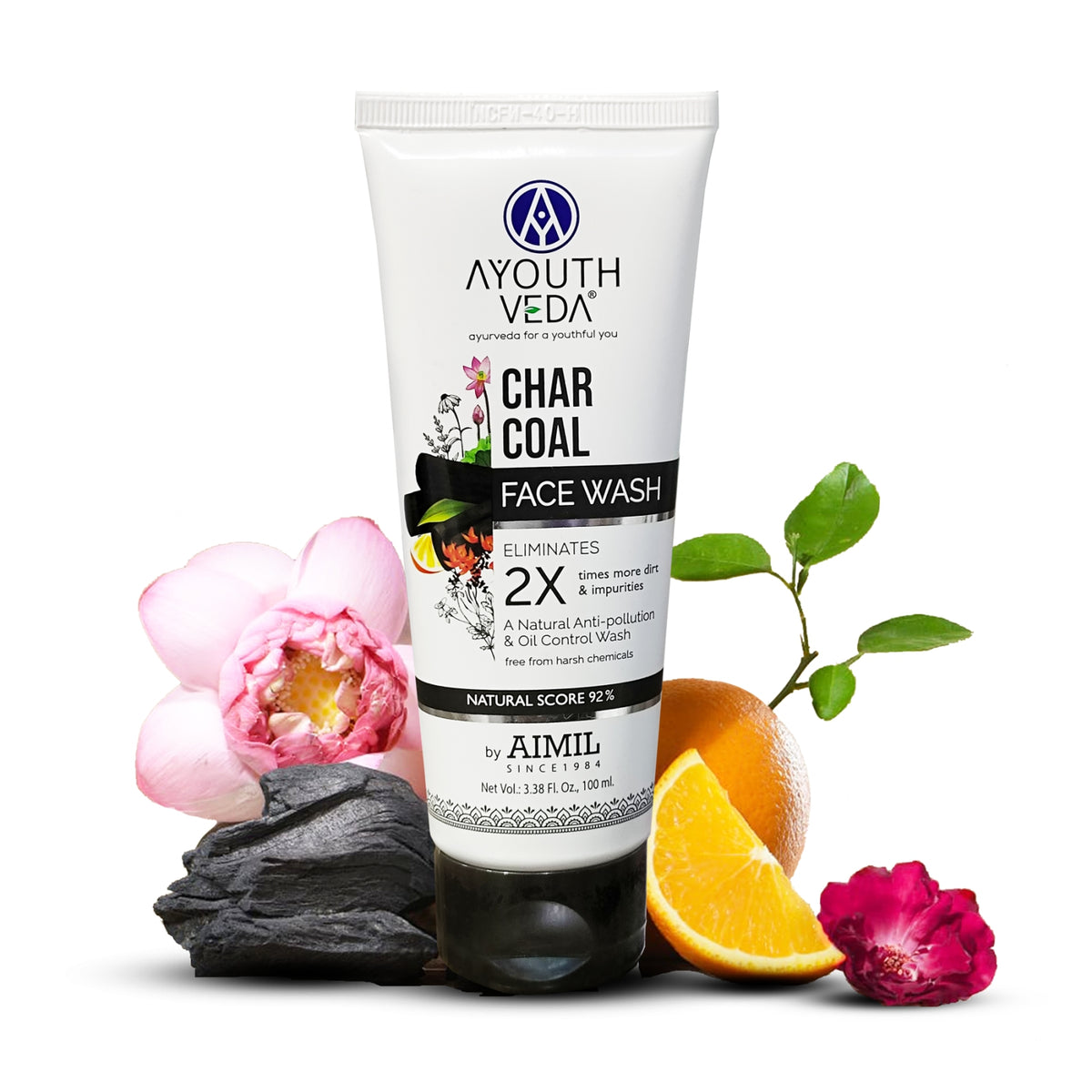 Buy activated charcoal face wash online for women and men Ayouthveda
