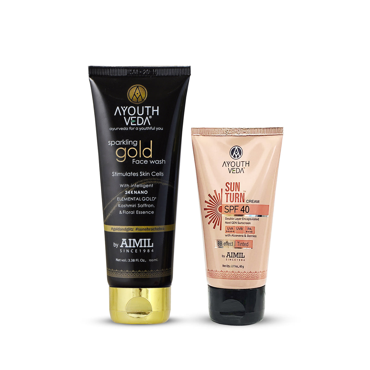 BB Shield & Shine Combo | Sparkling Gold Face Wash (100 ml) + Sun Turn Cream SPF 40 (60 g)