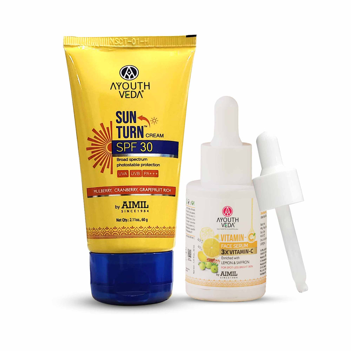 Vitamin C Sun Defense Duo | Vitamin-C Face Serum (30 ml) | Sun Turn Cream SPF 30 (60 g)