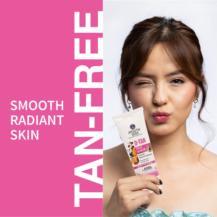 Ayouthveda D-Tan Scrub for brighter, tan-free skin.