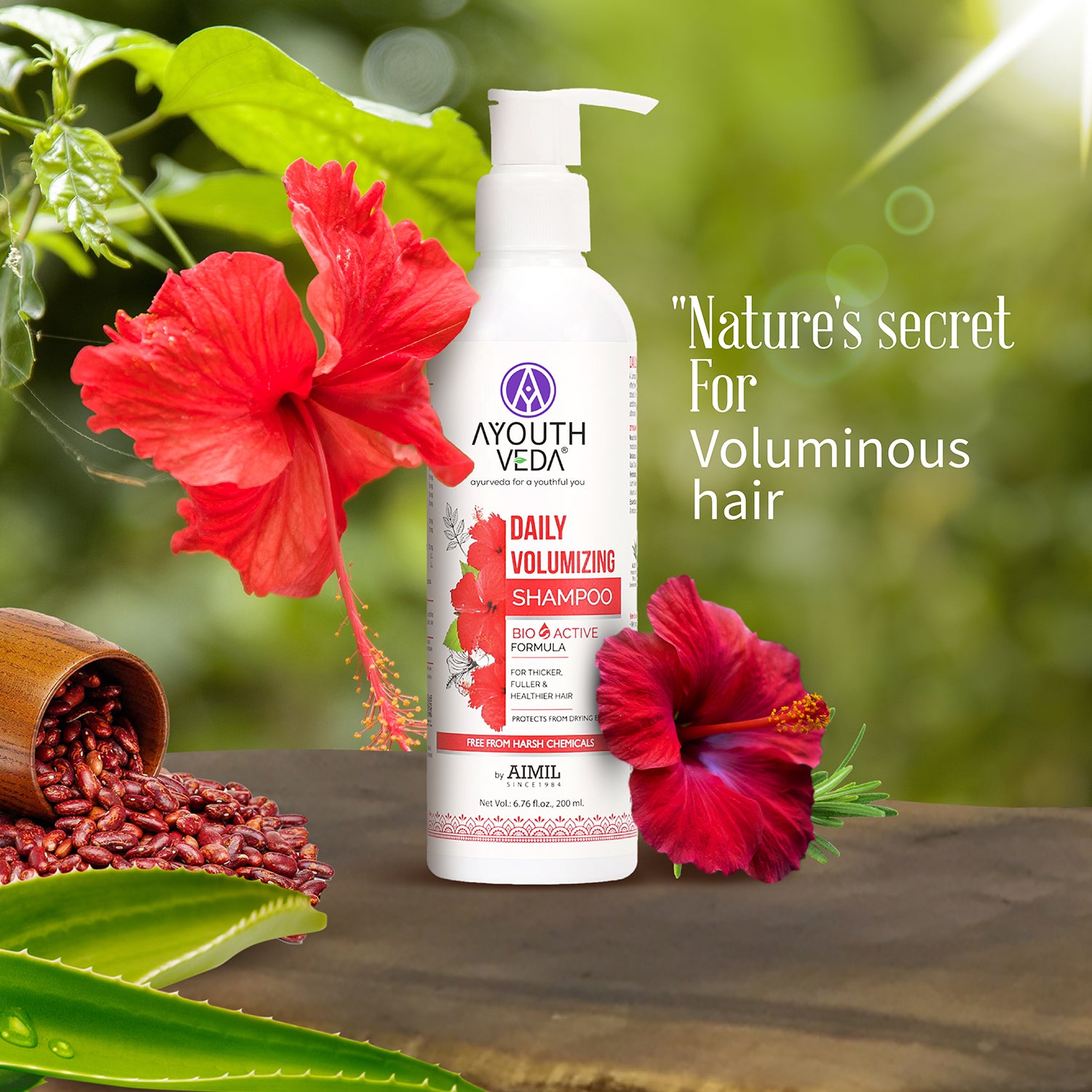 Daily Volumizing Shampoo for Thicker & Fuller Hair ( Net Qty -200ml ) - Ayouthveda