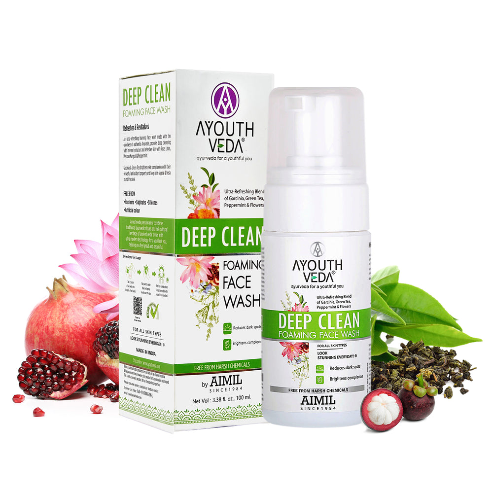 Deep Clean Foaming Face Wash With Ultra-Refreshing Formula ( Net Qty-100ml ) - Ayouthveda