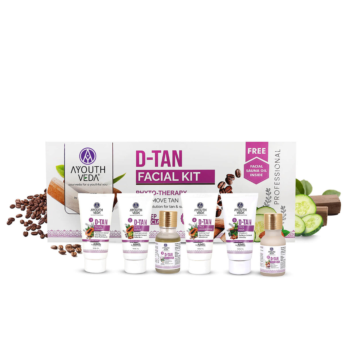 D- Tan Facial Kit for Tan Removal & Brightness 230g - Ayouthveda