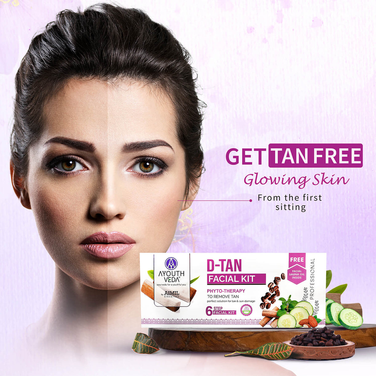 D- Tan Facial Kit for Tan Removal & Brightness 230g - Ayouthveda