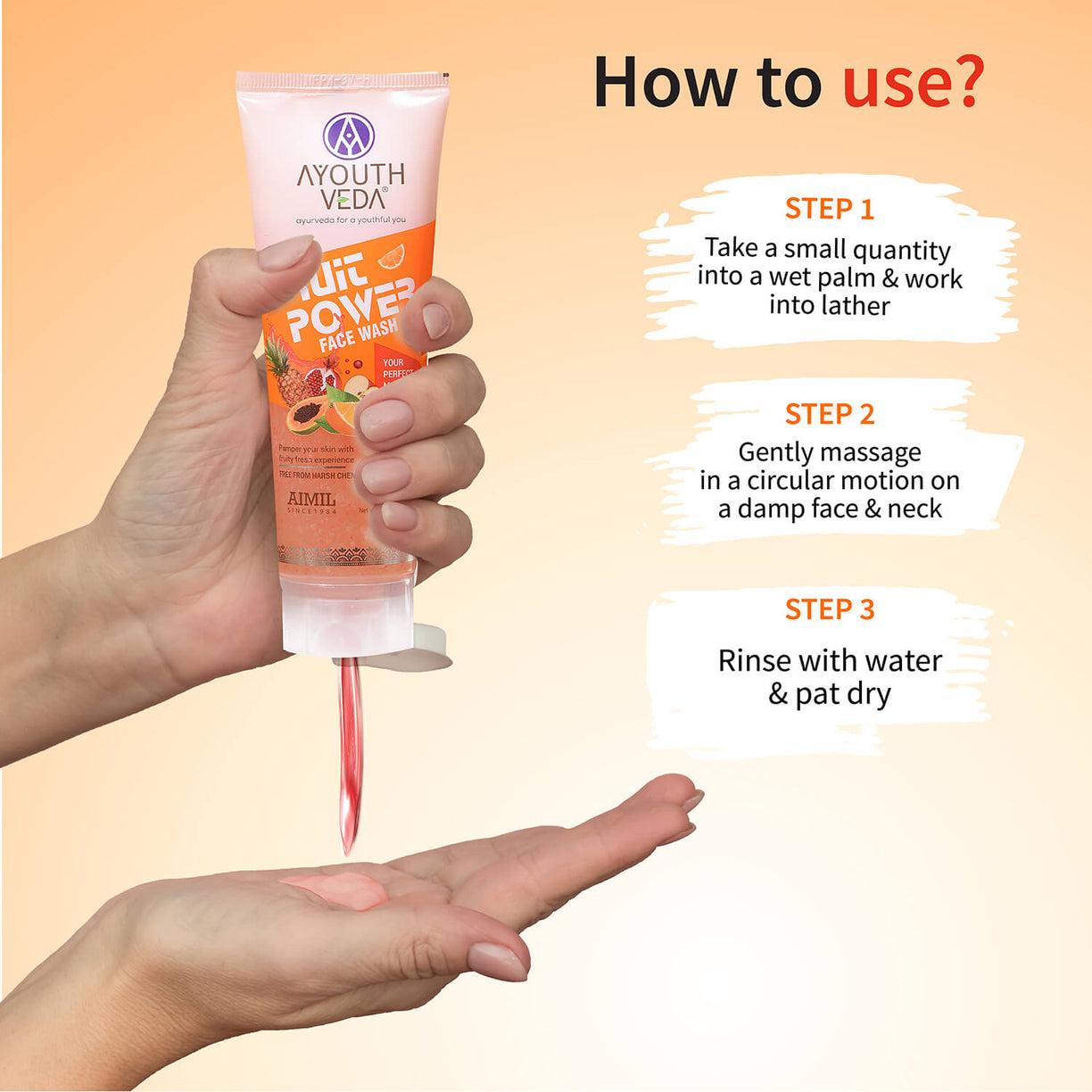 Fruit Power Face Wash Gel 100ml - Ayouthveda