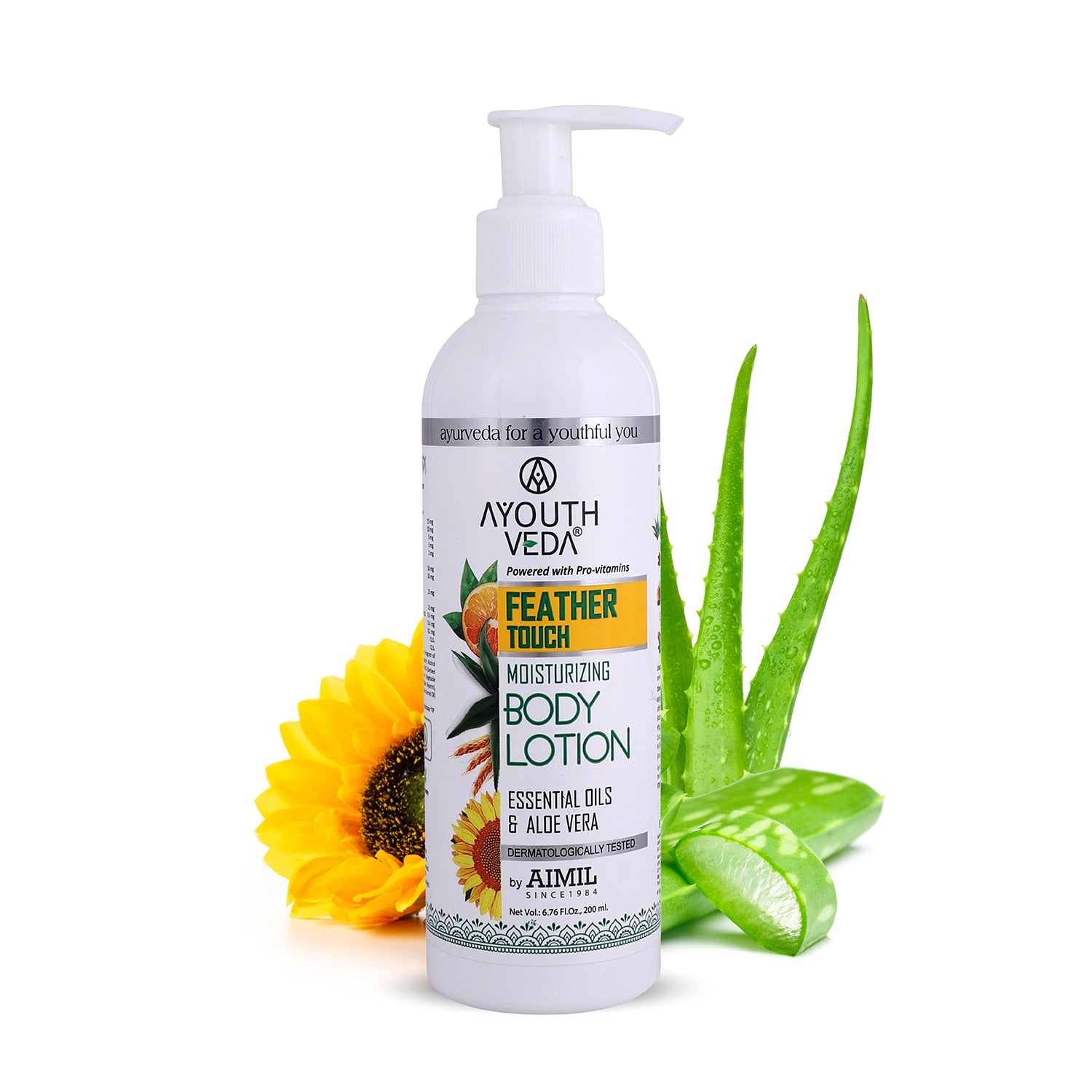 Feather Touch Moisturizing Body Lotion With Aloe vera (Net Qty- 200ml) - Ayouthveda