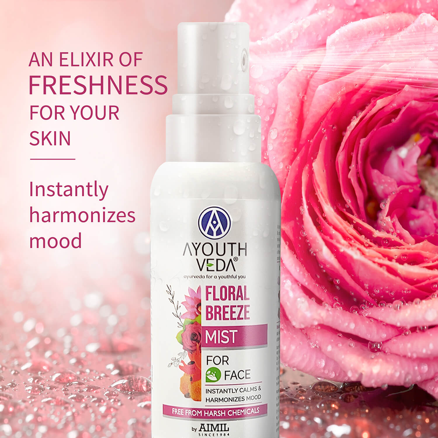 Floral Breeze Mist  to Keep Your Skin Hydrated All Day ( Net Qty-100ml) - Ayouthveda