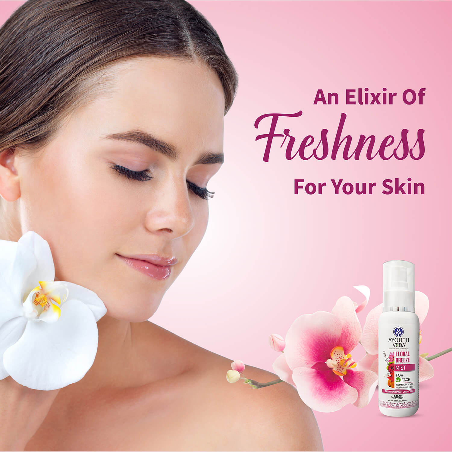 Floral Breeze Mist  to Keep Your Skin Hydrated All Day ( Net Qty-100ml) - Ayouthveda