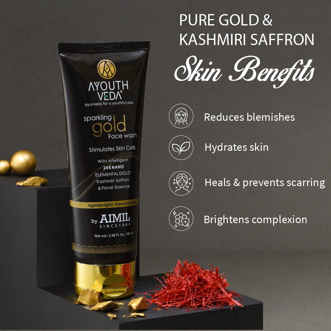 Golden Glow Regimen  Gold face wash-100ml , Gold Day Cream-50g , Gold Night Cream-50g - Ayouthveda