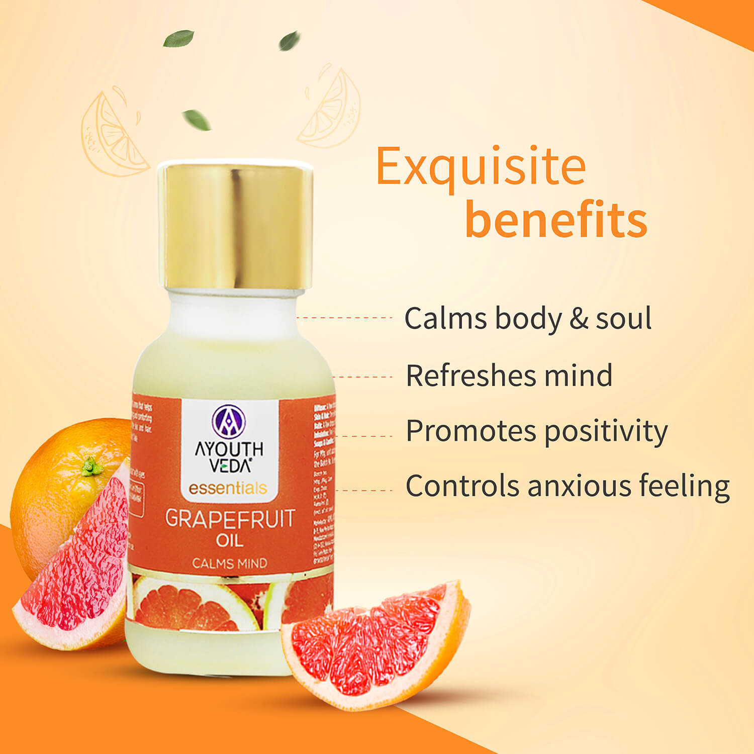 Grape Fruit Essential Oil ( Net Qty-15 ml) - Ayouthveda