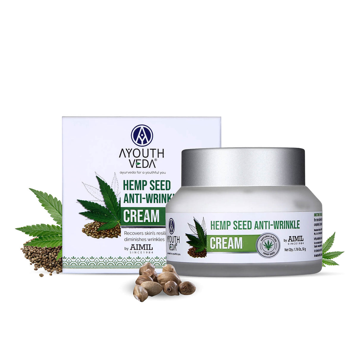 Hemp Seed Anti- Wrinkle Cream For Diminishing Wrinkles - Net Qty-50g - Ayouthveda