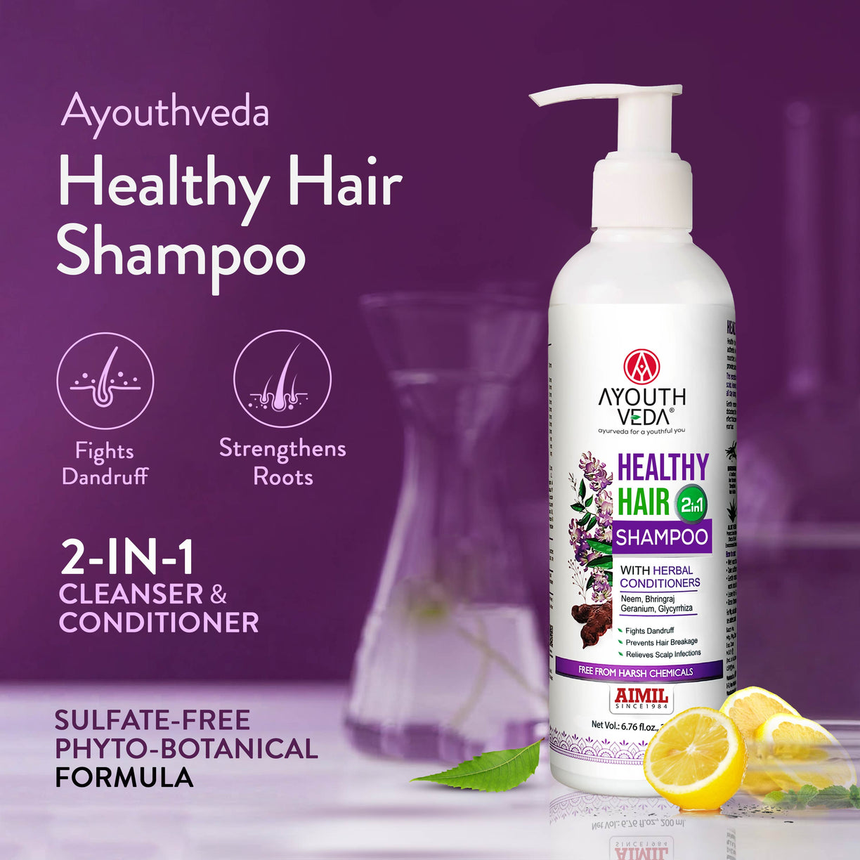 Healthy Hair Shampoo With Bhringraj and Shikakai ( Net Qty- 200ml )