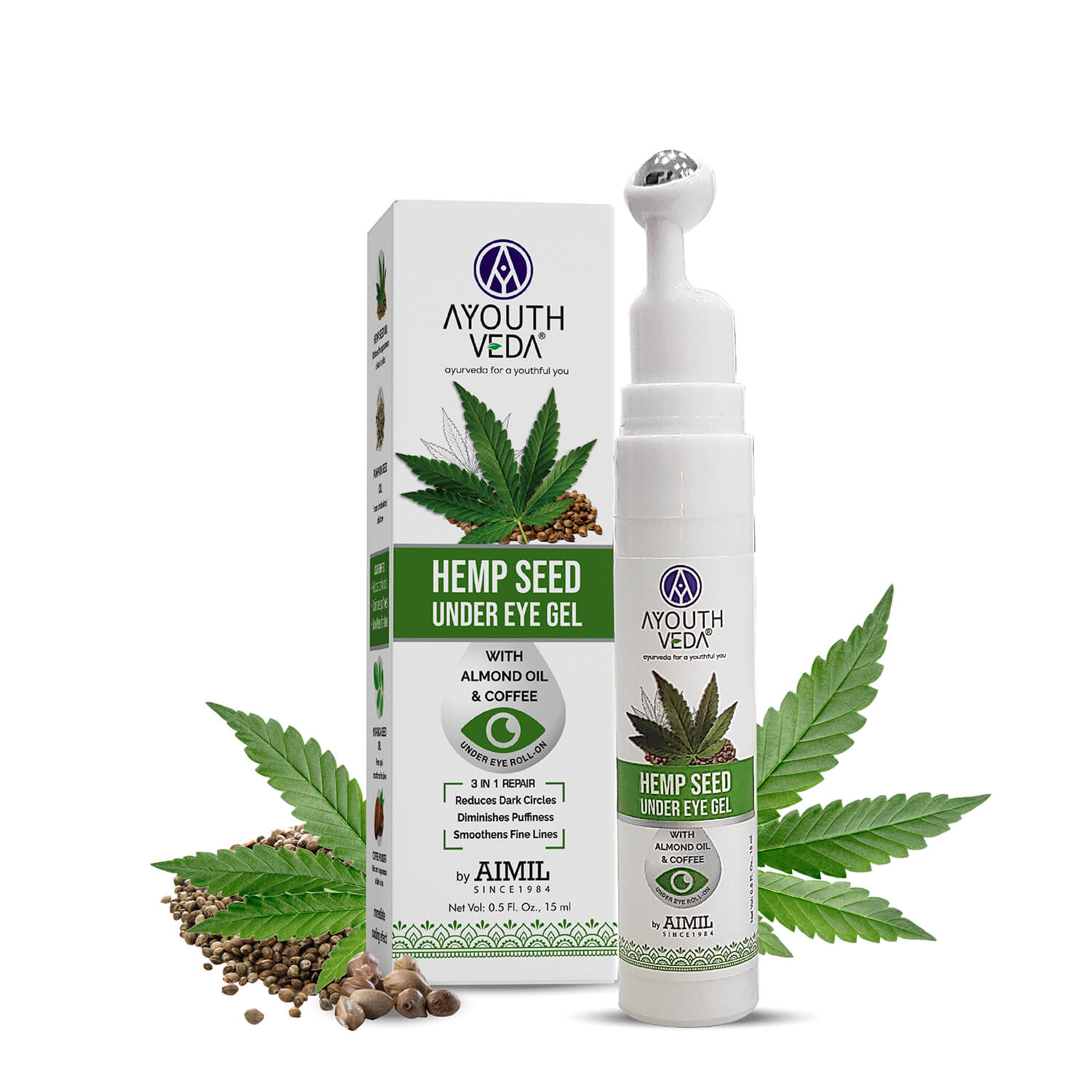 Hemp Seed Under Eye Gel For Reducing Dark Circles ( Net Qty -15ml) - Ayouthveda