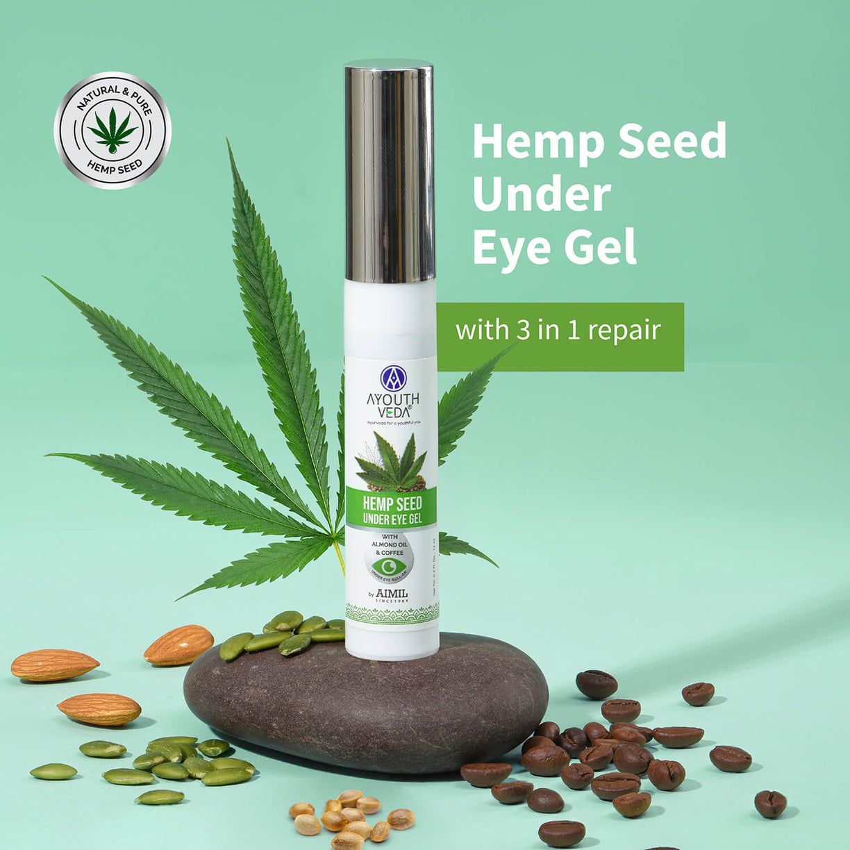 Hemp Seed Under Eye Gel For Reducing Dark Circles ( Net Qty -15ml) - Ayouthveda