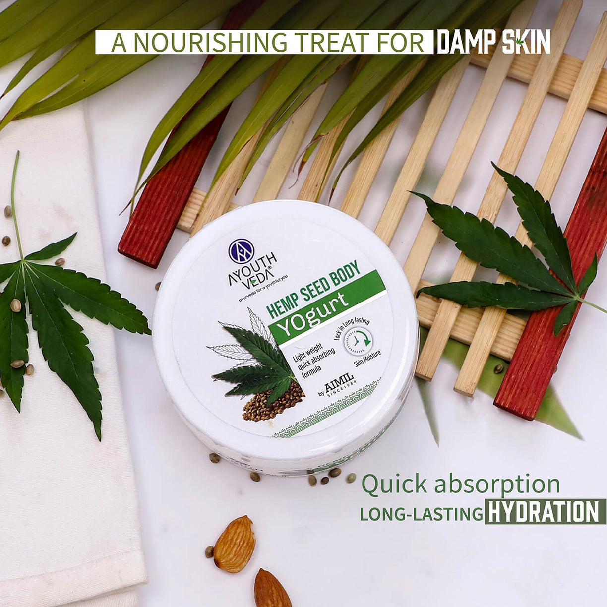 Ayouthveda Hemp Seed Body Yogurt for All Skin Types - Net Qty- 200g - Ayouthveda