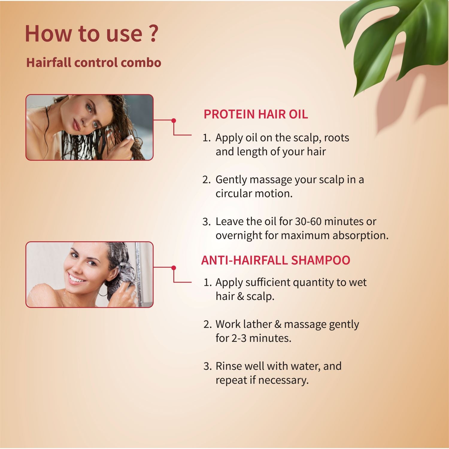 Hair Fall Control Combo | Protein Hair Oil 100ml & Anti hair fall Shampoo 200ml - Ayouthveda