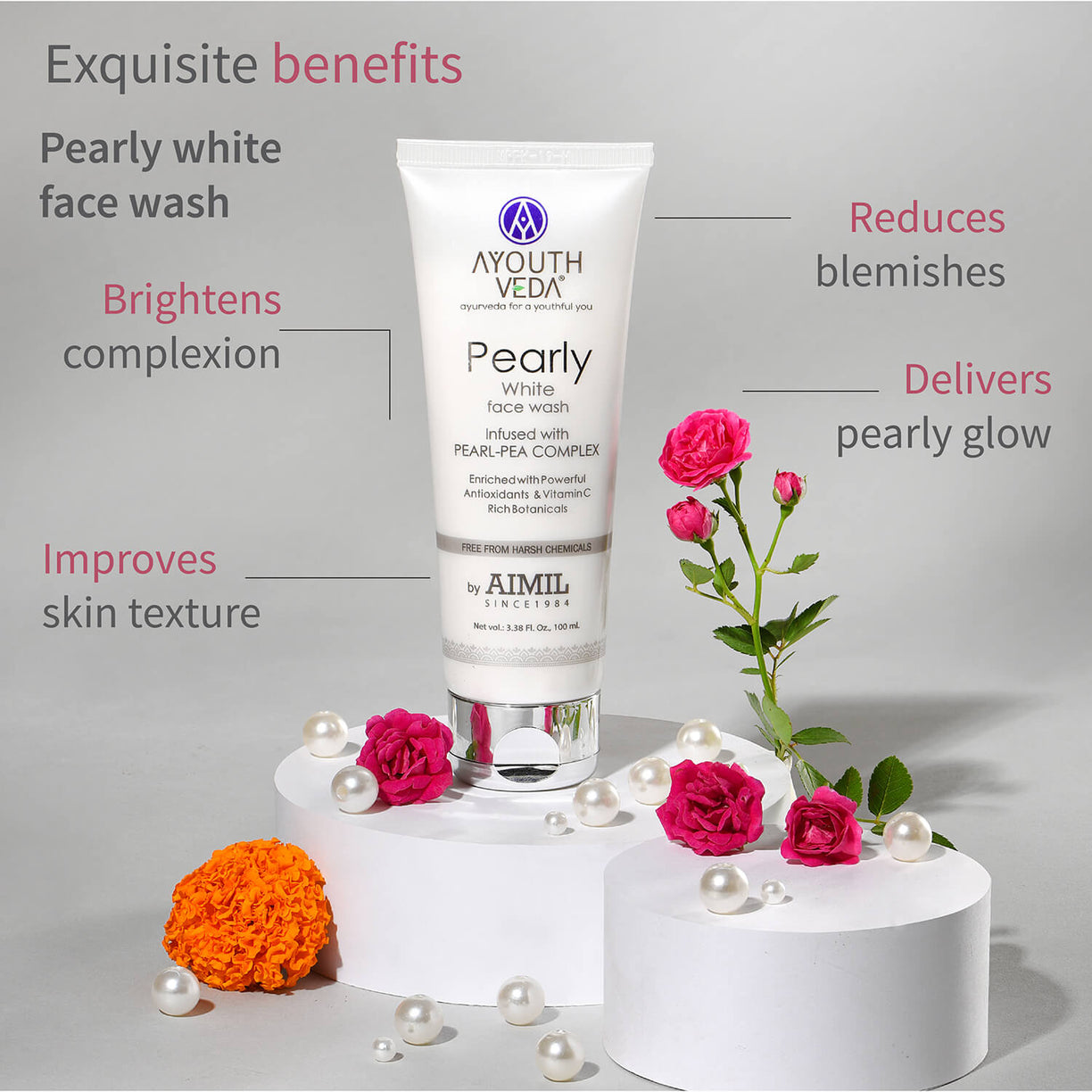 Skin Brightening Regimen | Pearly white face wash 100 ml , Day Cream g , Night Cream 50g - Ayouthveda