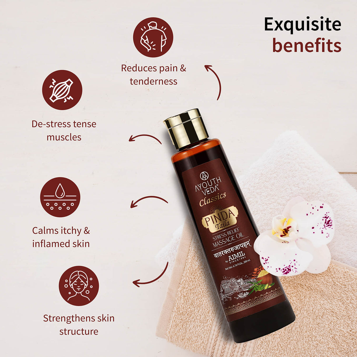 Pinda Taila for stress relief body massage 200ml - Ayouthveda