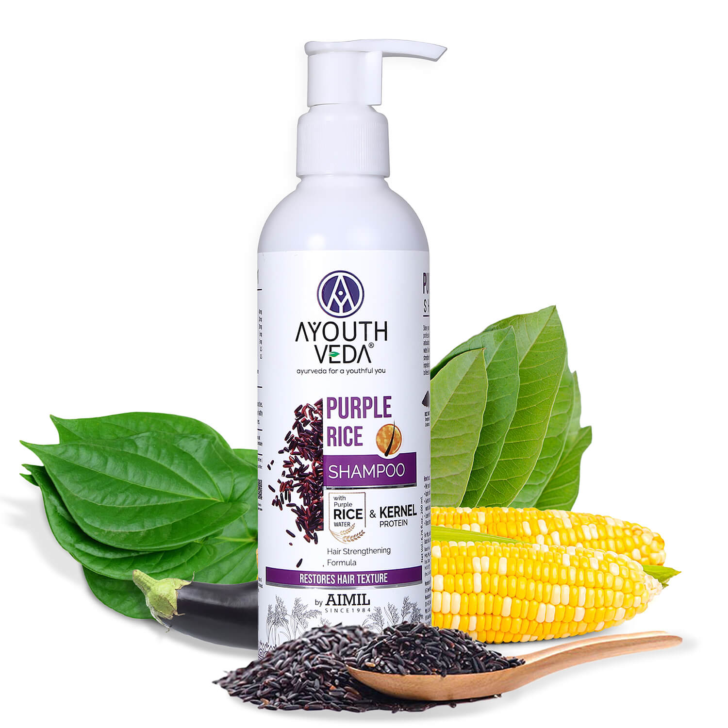 Purple Rice Shampoo with Rice Water & Kernel Protein ( Net Qty-200 ml ) - Ayouthveda