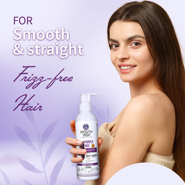 Purple Rice Shampoo with Rice Water & Kernel Protein ( Net Qty-200 ml ) - Ayouthveda
