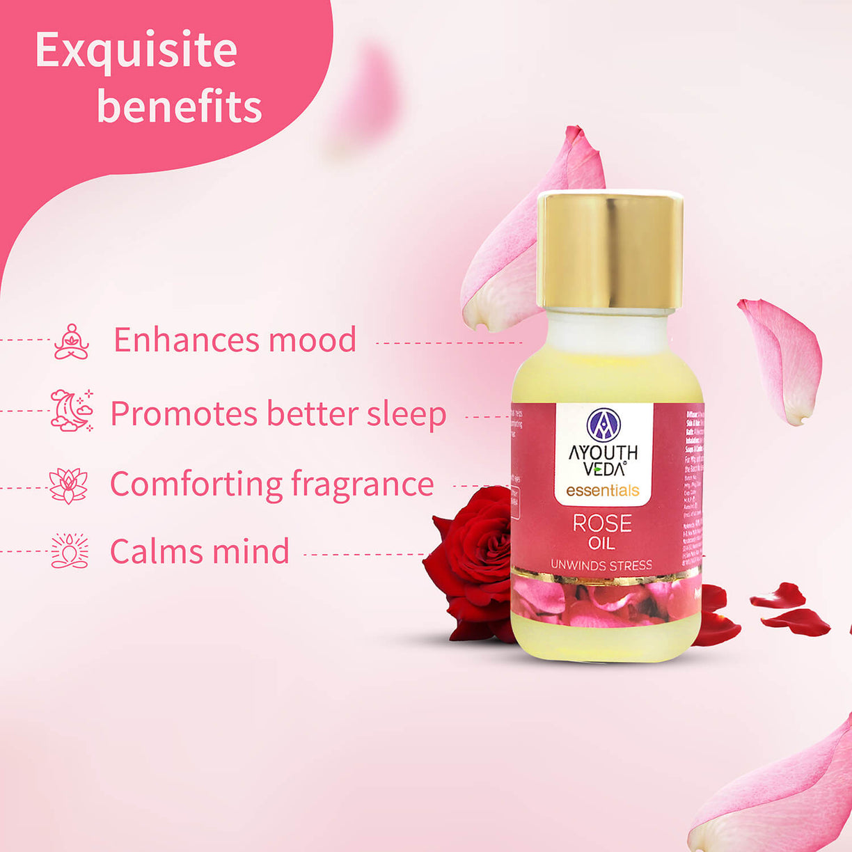 Rose Essential Oil 15 ml - Ayouthveda