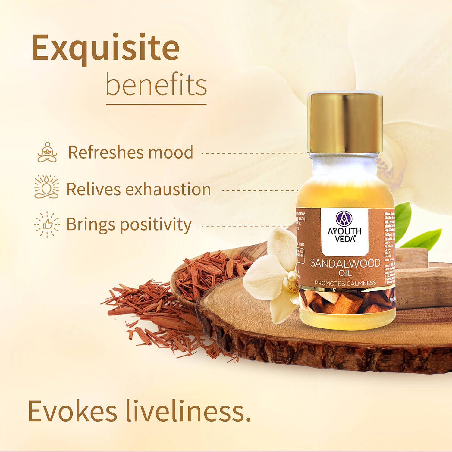 Sandalwood Essential Oil 15ml - Ayouthveda