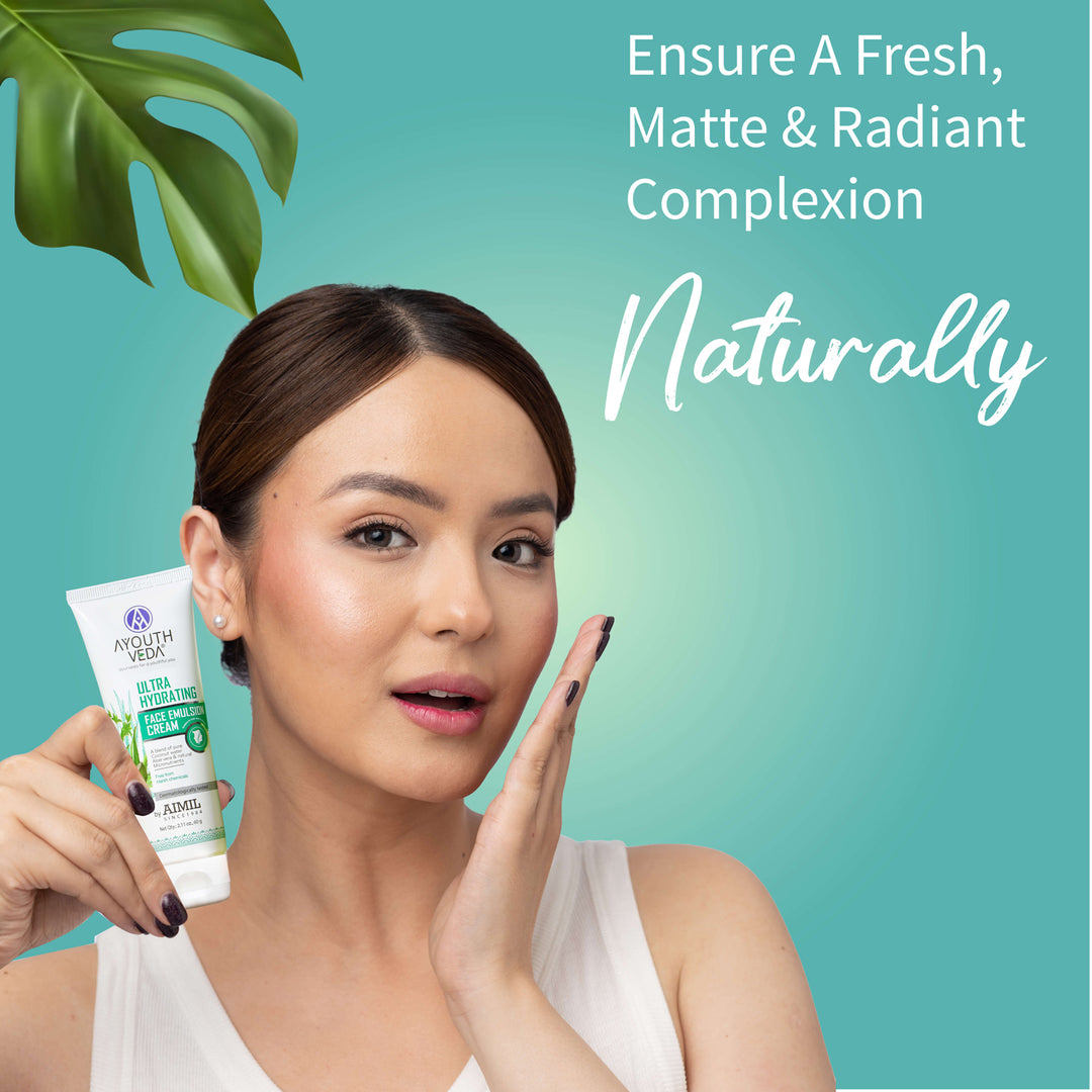 Ultra Hydrating Face Emulsion Cream With Aloe Vera & Coconut Water- 60 g - Ayouthveda