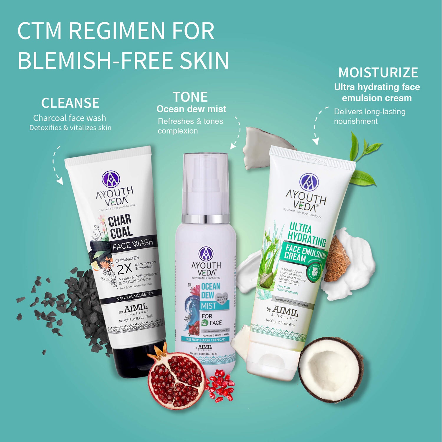 Ultra Hydrating Face Emulsion Cream With Aloe Vera & Coconut Water- 60 g - Ayouthveda