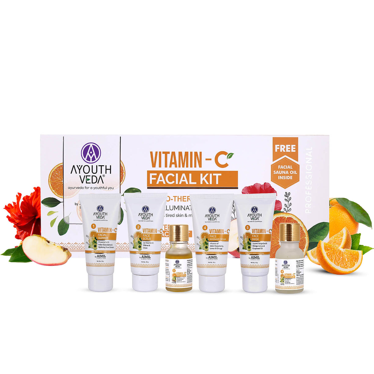 Vitamin- C Facial Kit For Skin Brightening 230g - Ayouthveda
