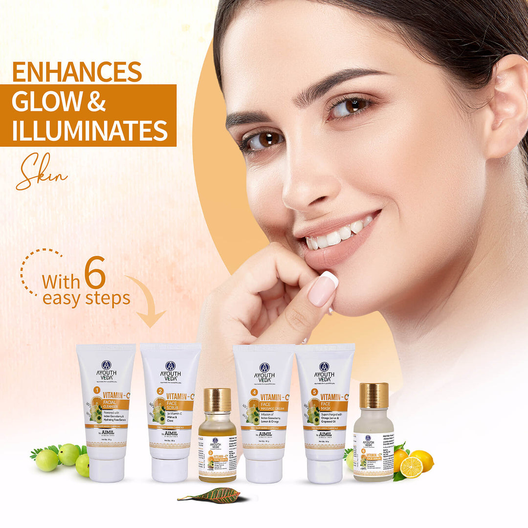 Vitamin- C Facial Kit For Skin Brightening 230g - Ayouthveda