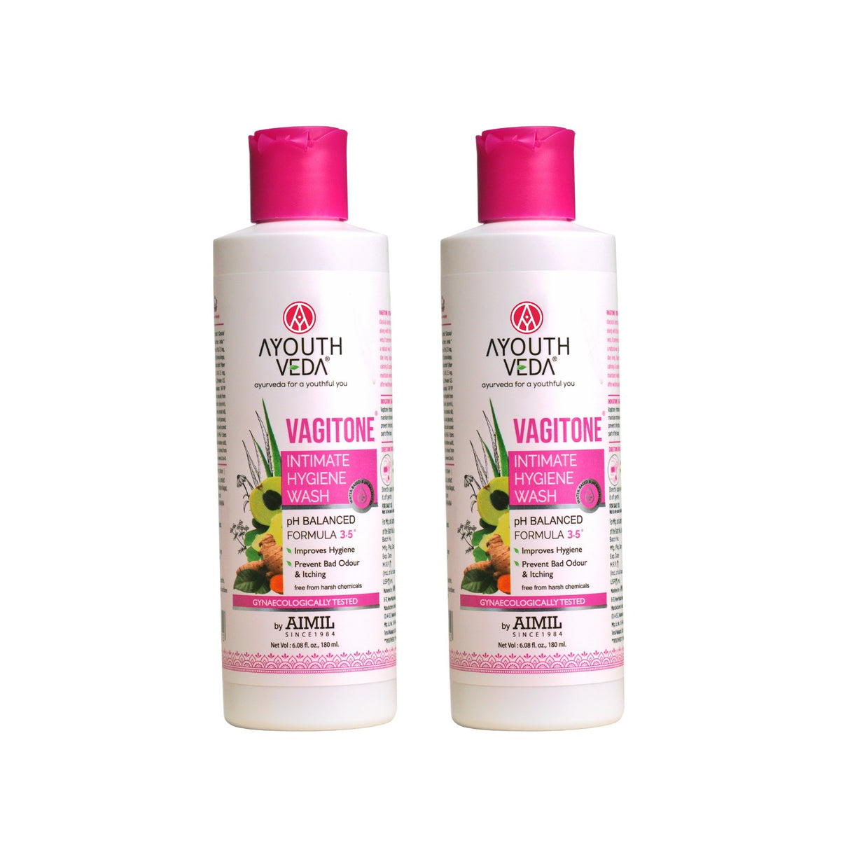 Vagitone Intimate Hygiene Wash for Your Everyday True Comfort. 180 ml (Pack of 2)