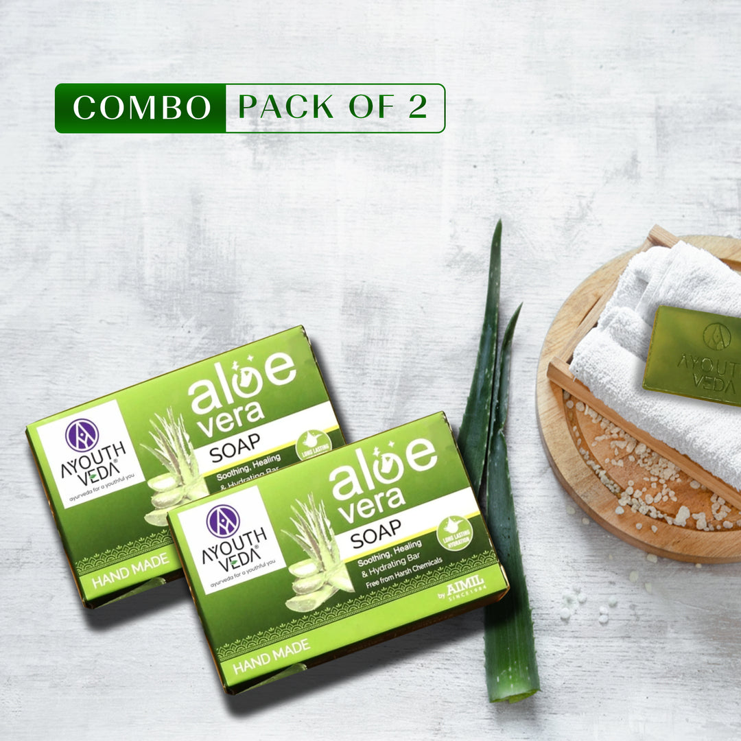 Ayouthveda Aloe Vera Bathing Soap (100g) each (Pack of 2)