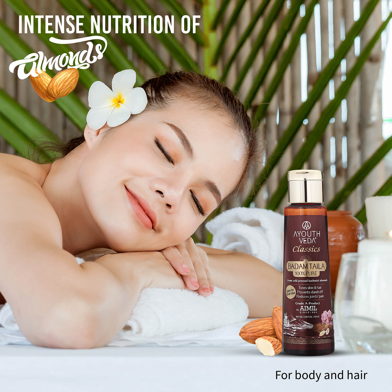 Ayouthveda Badam Taila | 100% Pure Almond Oil ( Net Qty- 100ml) - Ayouthveda