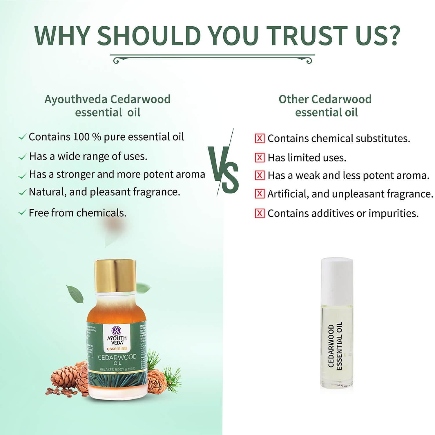 Cedarwood Essential Oil (Net Qty -15ml ) - Ayouthveda