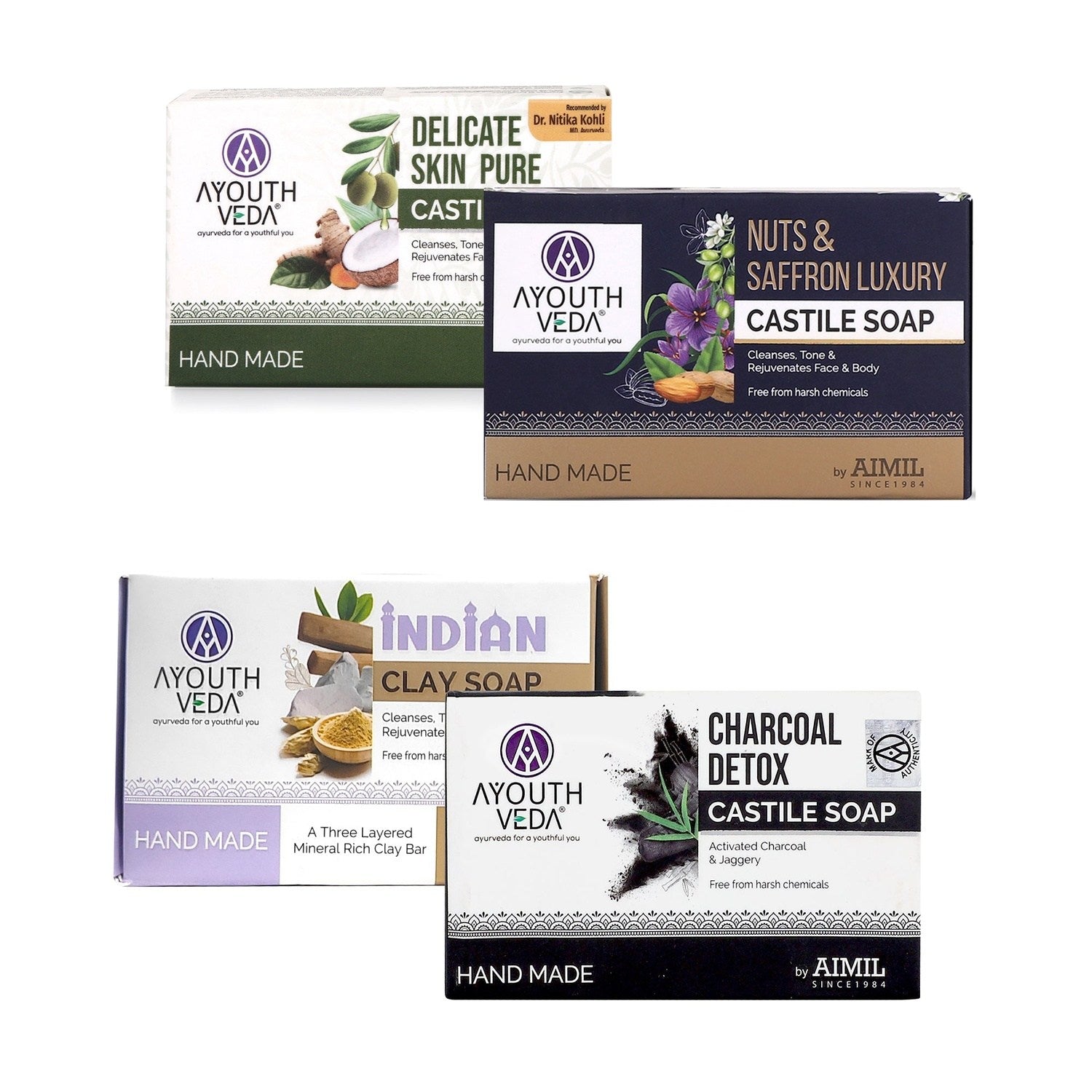 Handmade Castile Soaps (Set of 4) - Ayouthveda