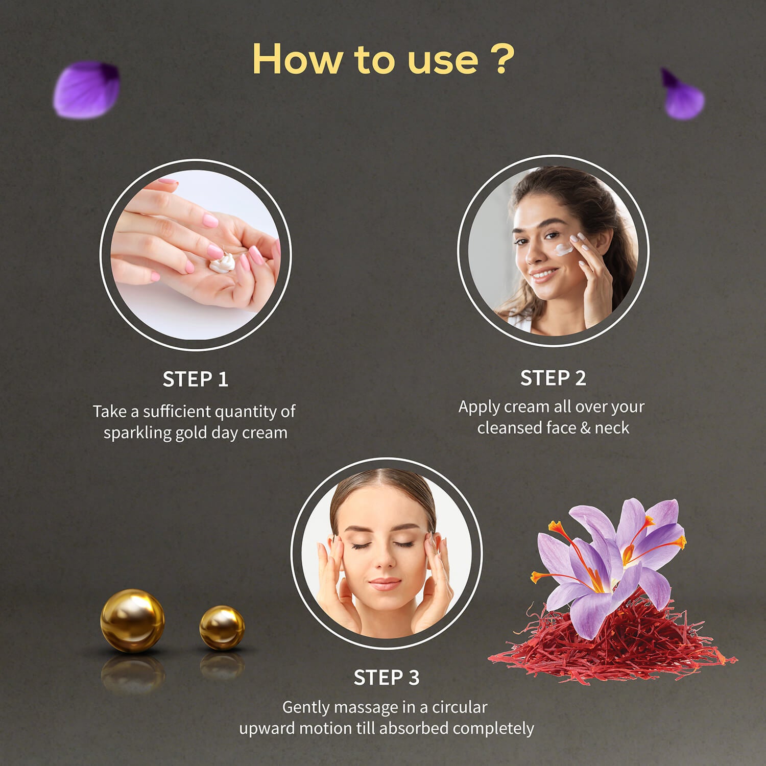 Sparkling Gold Day Cream With 24k Gold & Saffron (Net Qty-50g) - Ayouthveda