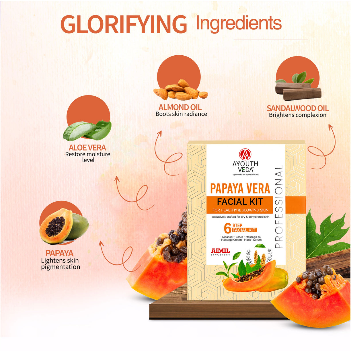 Papaya Vera Facial Kit 40g for Glowing & Radiant Skin