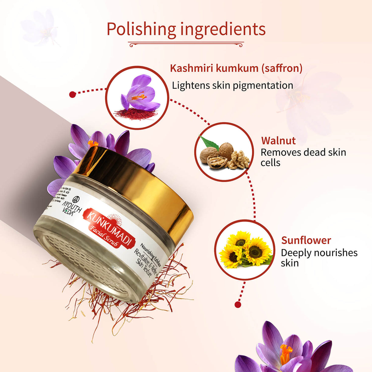 Kunkumadi Facial Scrub ( Net Qty -50g ) - Ayouthveda