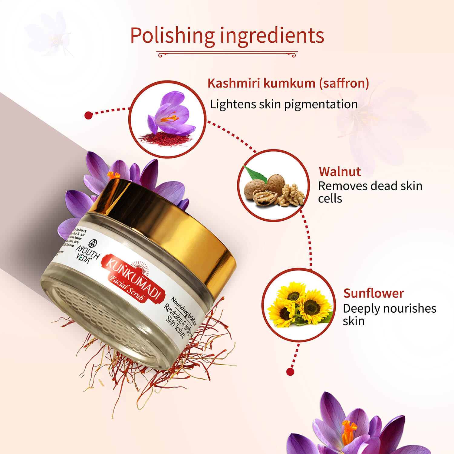 Kunkumadi Facial Scrub ( Net Qty -50g ) - Ayouthveda