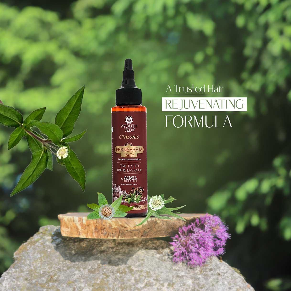 Ayouthveda Bhrngaraja Taila | Hair Strengthening Oil Fortified With Bhringraj & Manjistha | Reduces Hair Loss, Boosts Growth & Improves Scalp Health | With 10 Nourishing Herbs & Oils for Soft, Strong & Beautiful Hair | Net Qty 100 ml