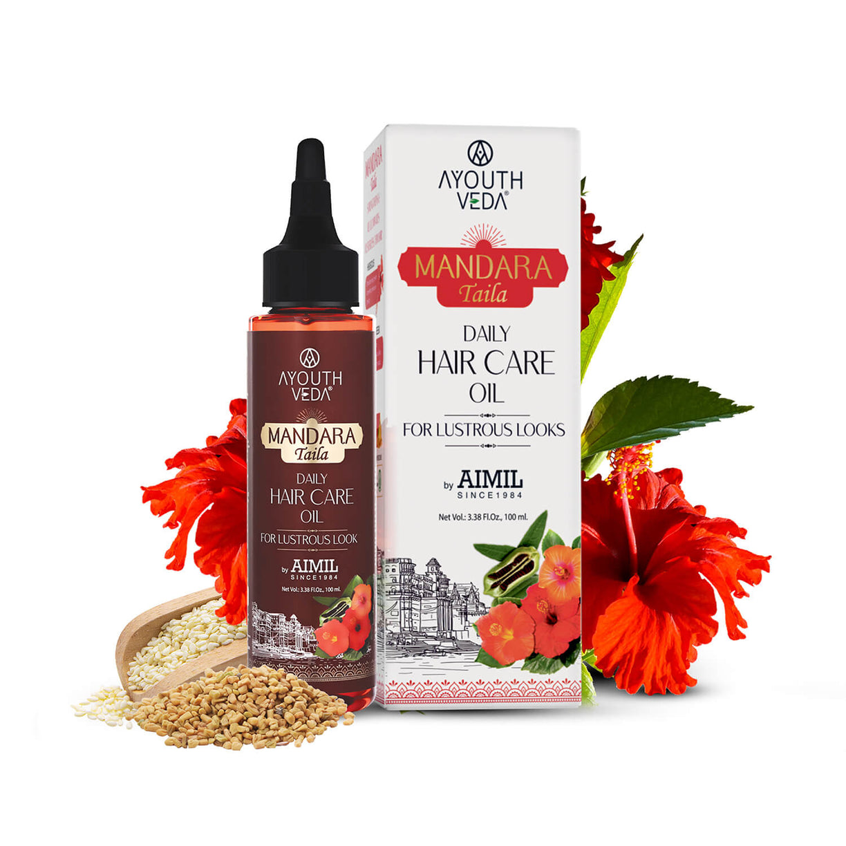 Mandara Taila Daily Hair Care Oil For Lustrous Look 100ml - Ayouthveda